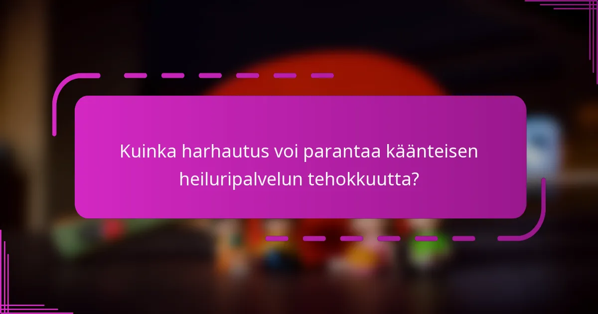 Kuinka harhautus voi parantaa käänteisen heiluripalvelun tehokkuutta?