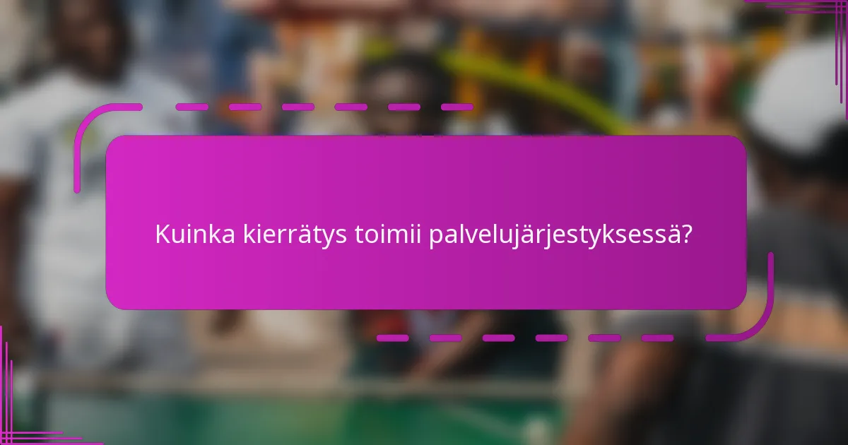 Kuinka kierrätys toimii palvelujärjestyksessä?
