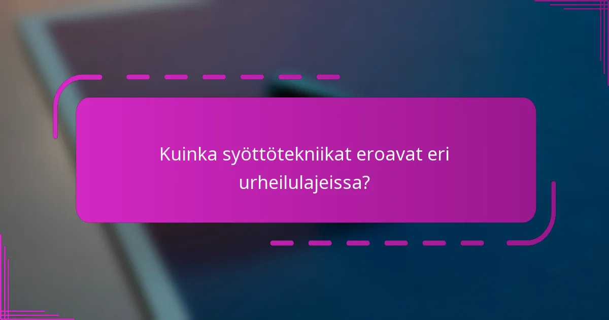 Kuinka syöttötekniikat eroavat eri urheilulajeissa?