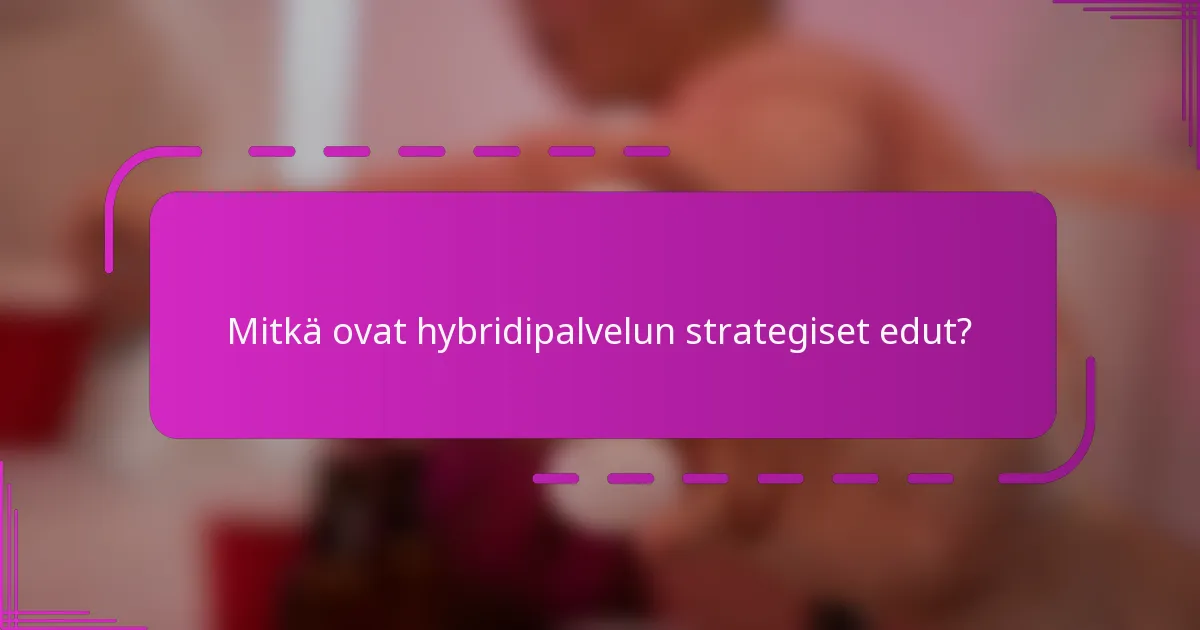 Mitkä ovat hybridipalvelun strategiset edut?
