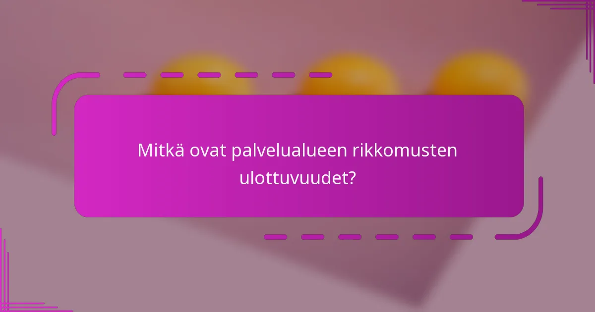 Mitkä ovat palvelualueen rikkomusten ulottuvuudet?