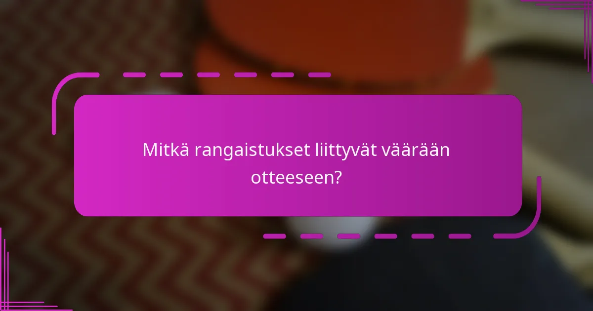 Mitkä rangaistukset liittyvät väärään otteeseen?